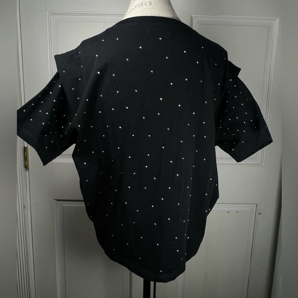 Tenis Brand Black Rhinestone Embellished Cap Sleeve Excellent condition Size L